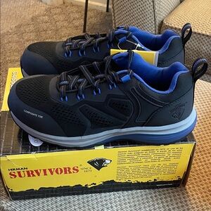 Herman Survivors women’s Black and Blue composite to slip resistant outsole